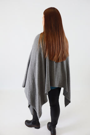 Helena Knitted Cape in Grey
