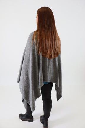 Helena Knitted Cape in Grey