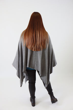 Helena Knitted Cape in Grey