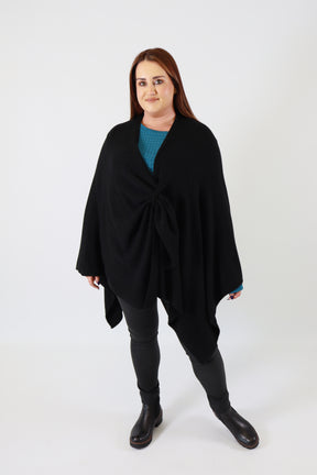 Helena Knitted Cape in Black