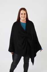 Helena Knitted Cape in Black