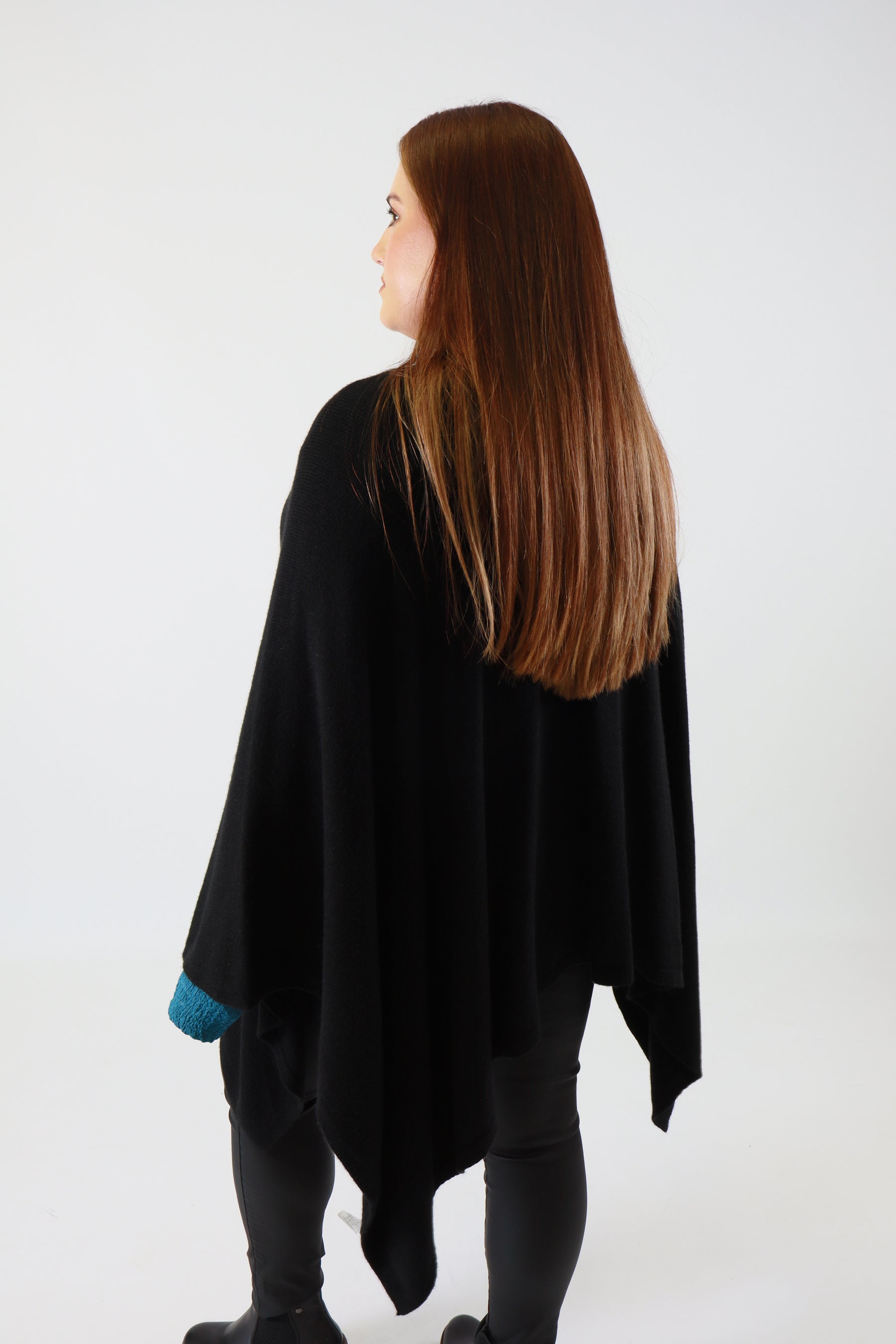 Helena Knitted Cape in Black