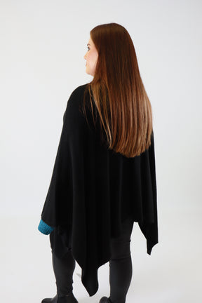 Helena Knitted Cape in Black