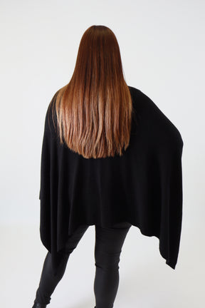 Helena Knitted Cape in Black