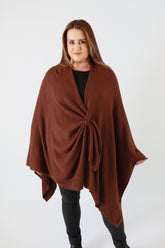 Helena Knitted Cape in Brown