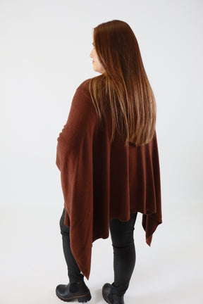 Helena Knitted Cape in Brown
