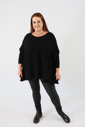 Clara Oversized Knit Jumper in Black
