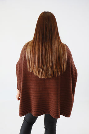 Clara Oversized Knit Jumper in Brown