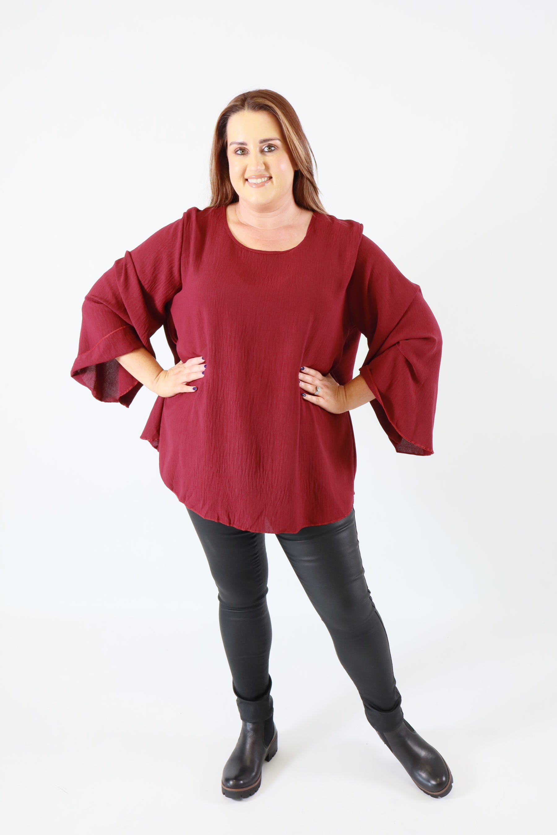 Nyla Blouse in Wine