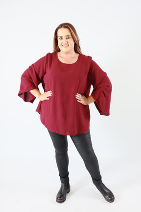 Nyla Blouse in Wine