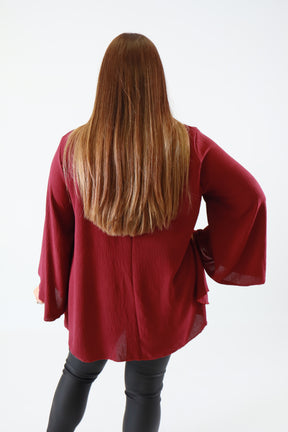 Nyla Blouse in Wine