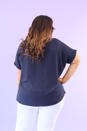 Freya Blouse in Navy