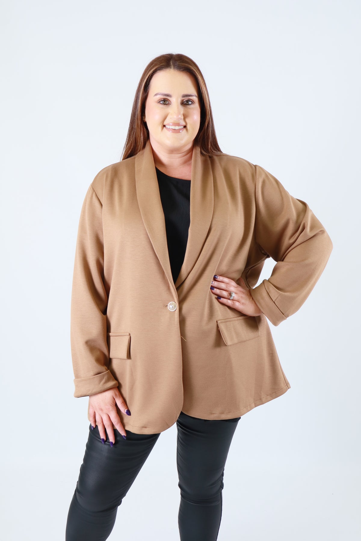 Liv Blazer in Tan