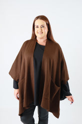 Kaia Open Cape in Brown