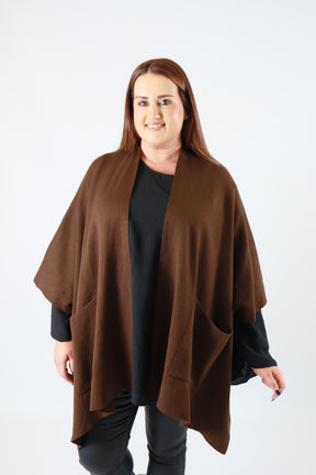 Kaia Open Cape in Brown