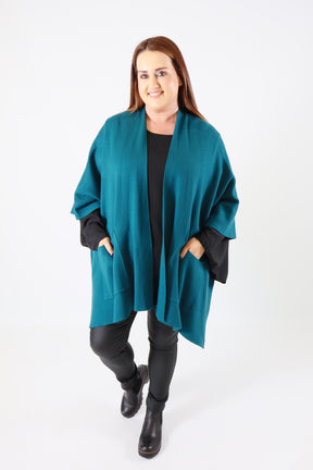 Kaia Open Cape in Teal
