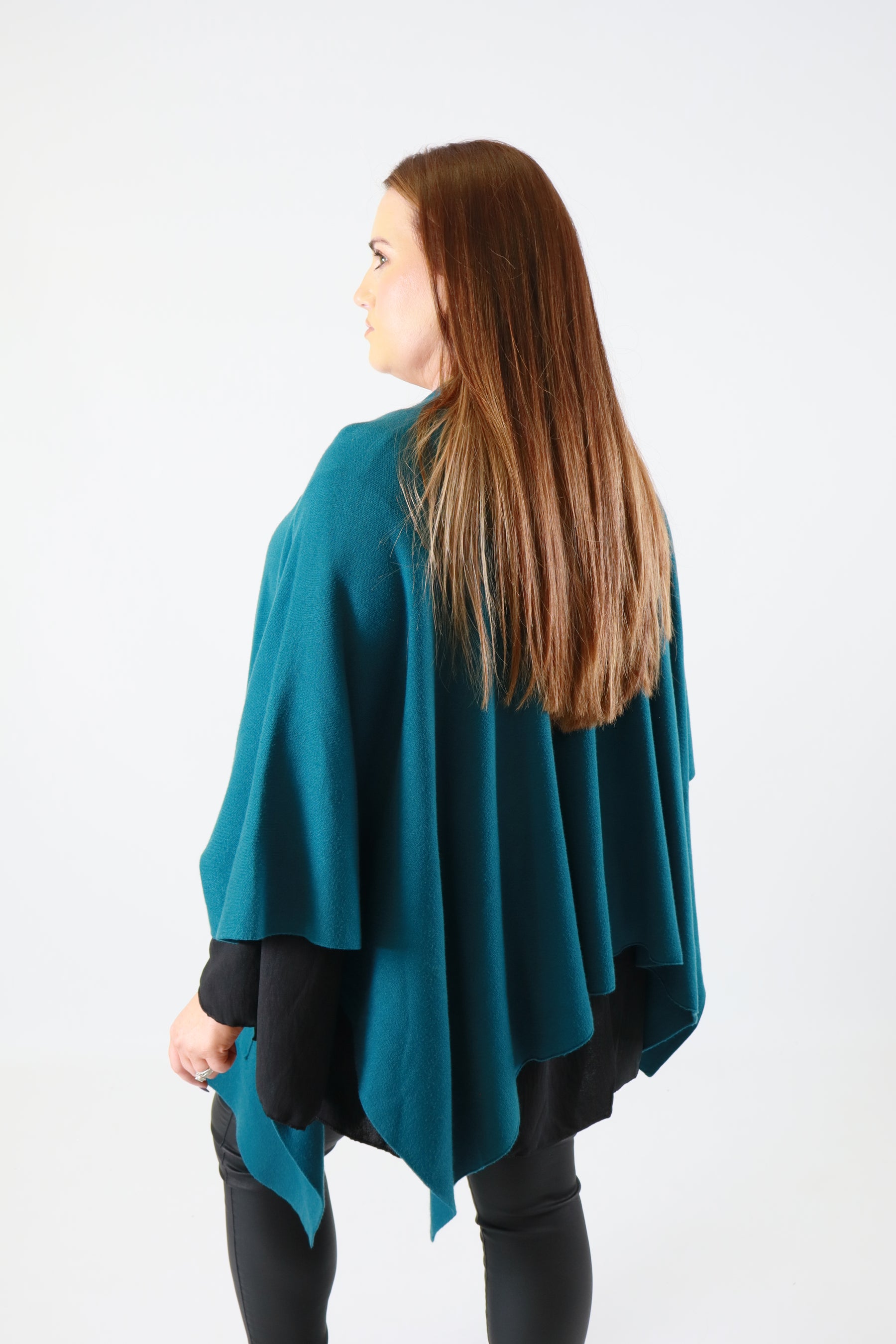 Kaia Open Cape in Teal