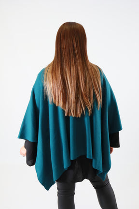 Kaia Open Cape in Teal
