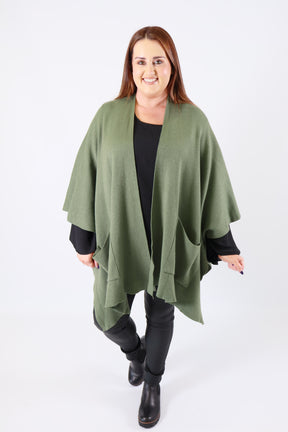 Kaia Open Cape in Khaki