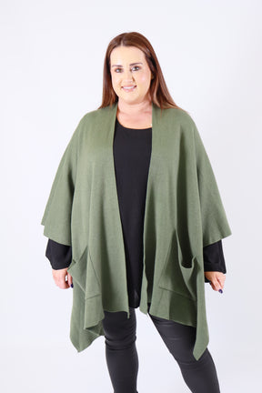 Kaia Open Cape in Khaki