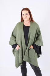 Kaia Open Cape in Khaki