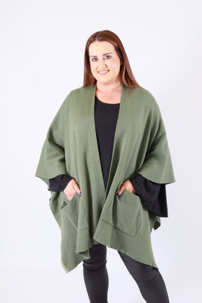 Kaia Open Cape in Khaki