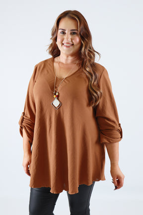 Molly Blouse in Tan