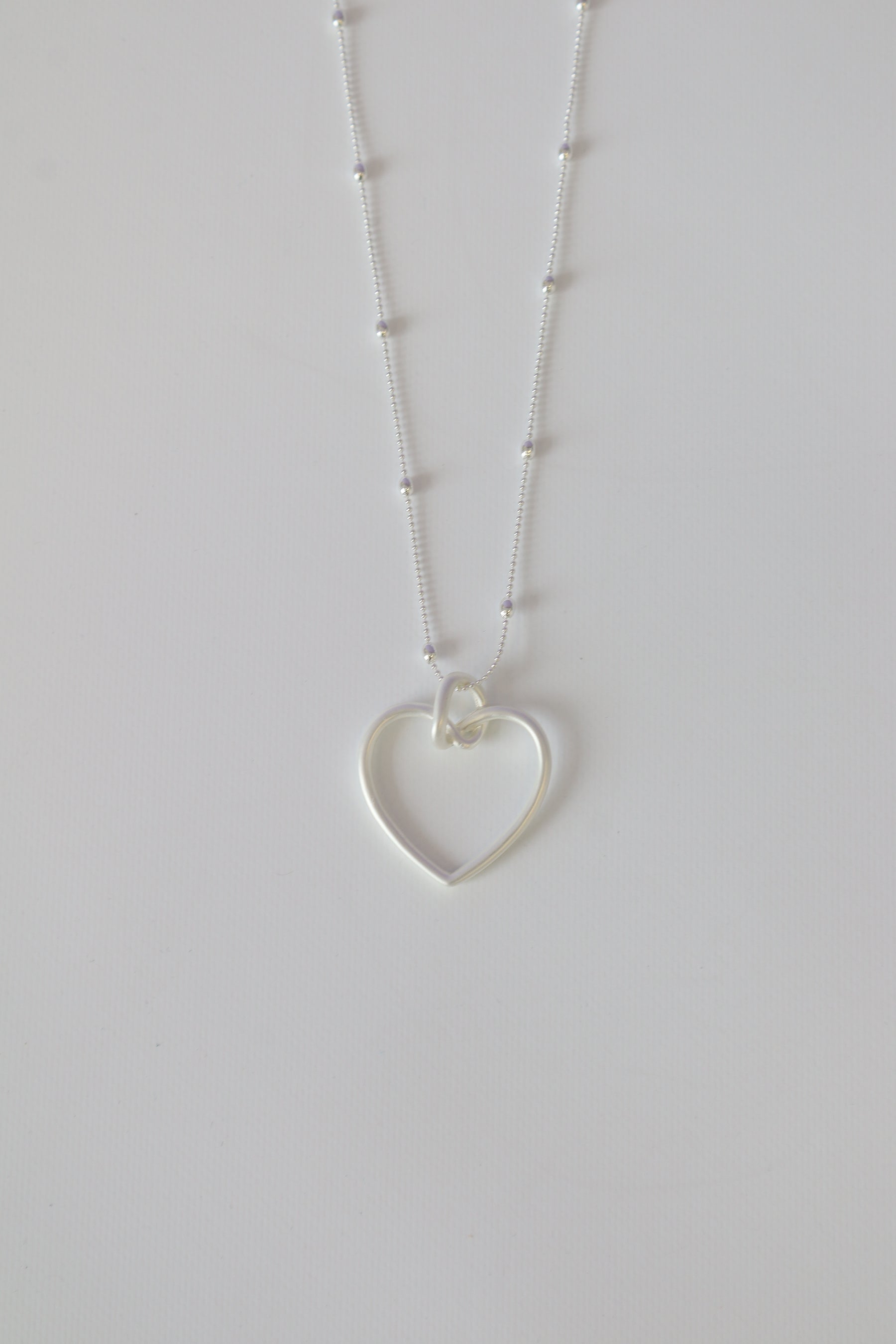 Alma Heart Necklace in Silver