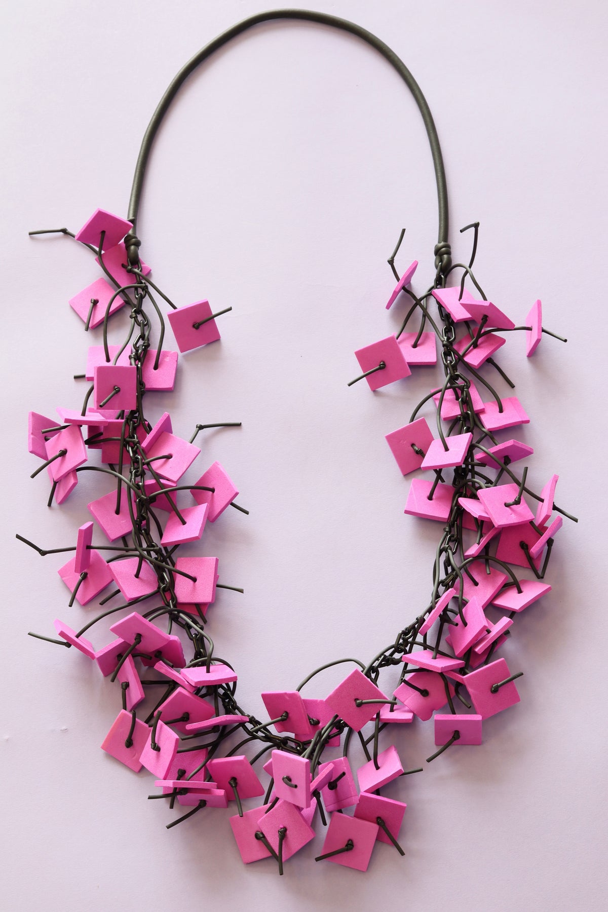 Cora Square Necklace in Pink