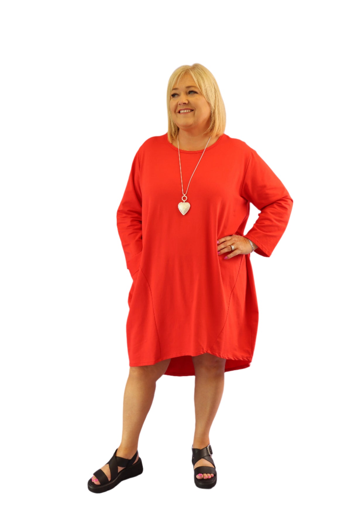 Rue Cotton Bubble Dress in Red