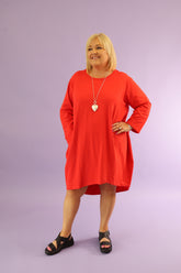 Rue Cotton Dress in Red