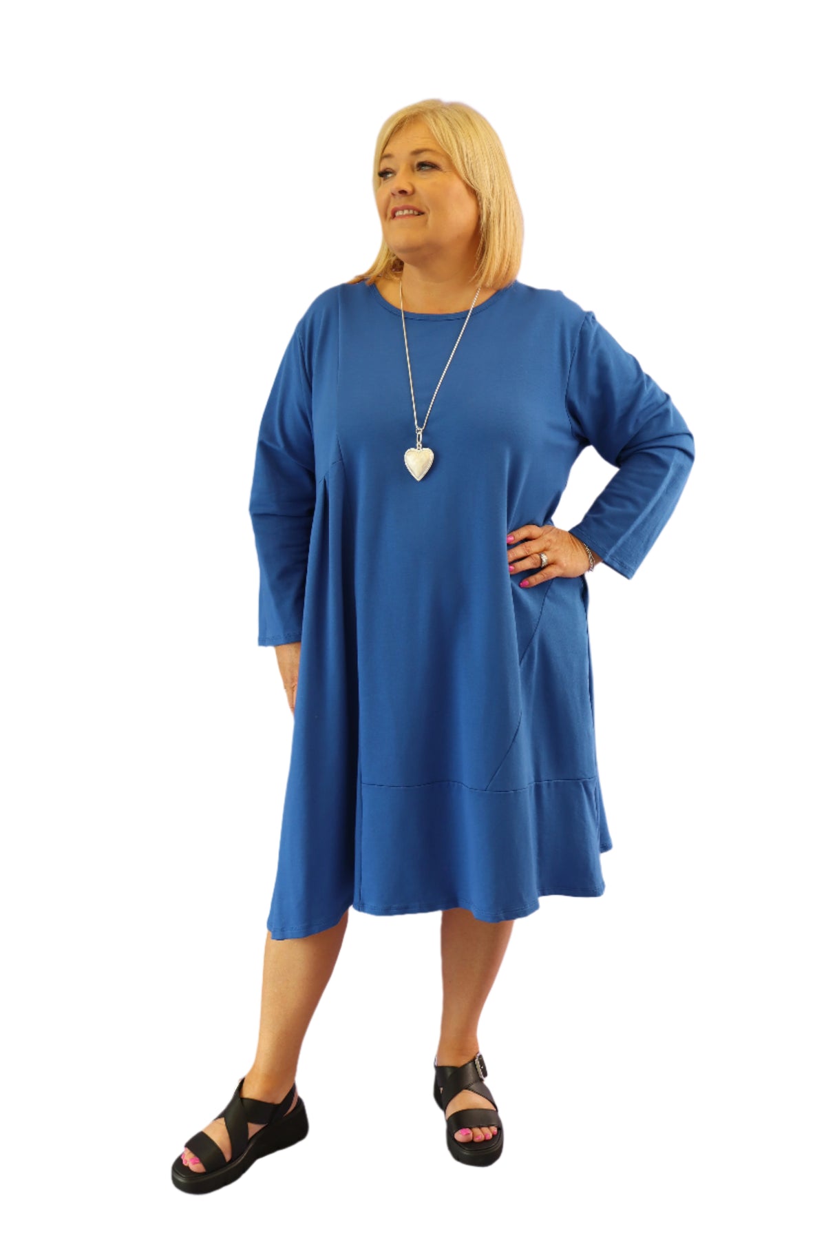 Rue Cotton Dress in Blue