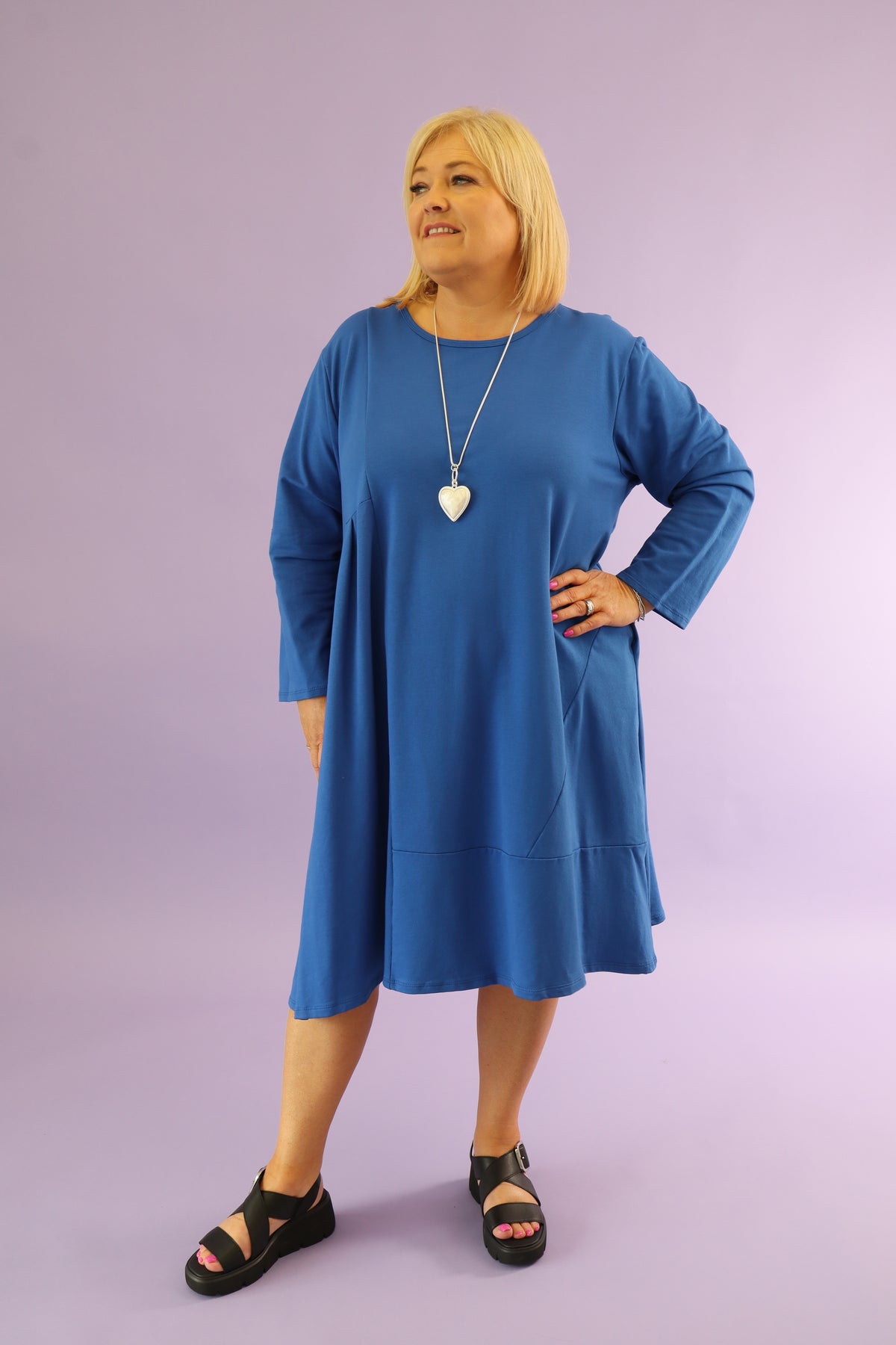 Rue Cotton Dress in Blue