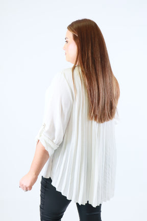 Bonnie Pleated Blouse in White