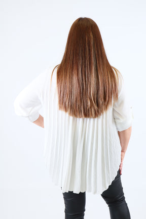 Bonnie Pleated Blouse in White