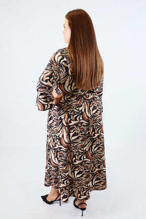 Dani Dress in Tan Tiger