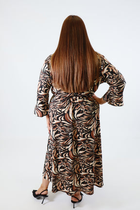 Dani Dress in Tan Tiger