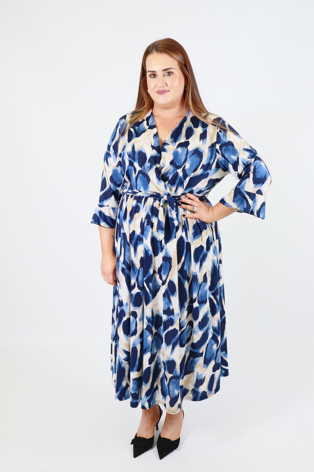 Dani Dress in Blue Leopard