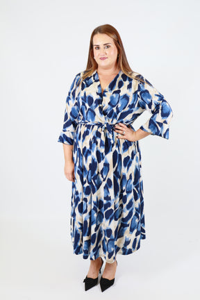 Dani Dress in Blue Leopard