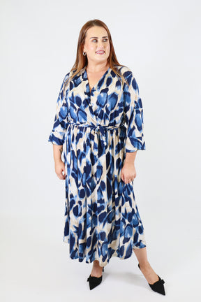 Dani Dress in Blue Leopard
