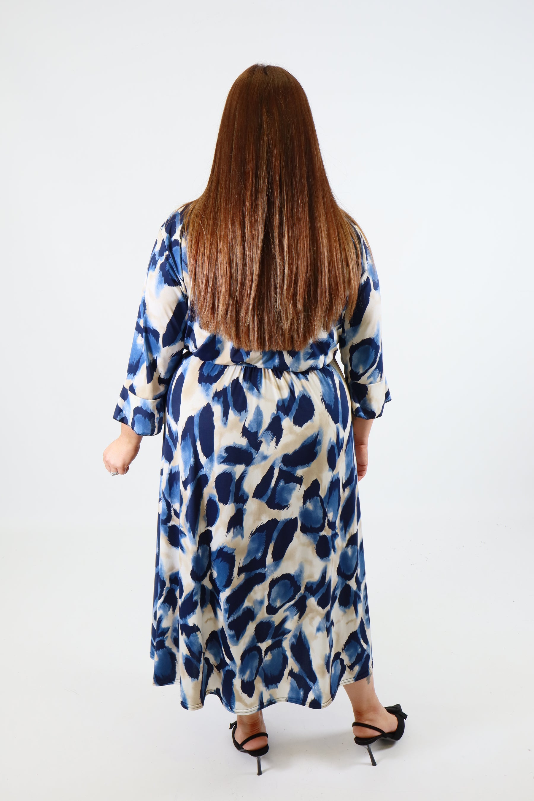 Dani Dress in Blue Leopard