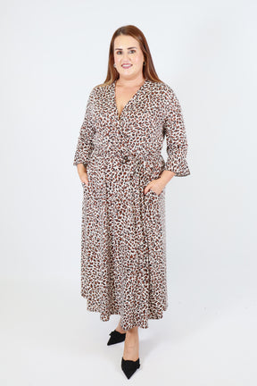 Dani Dress in White Leopard