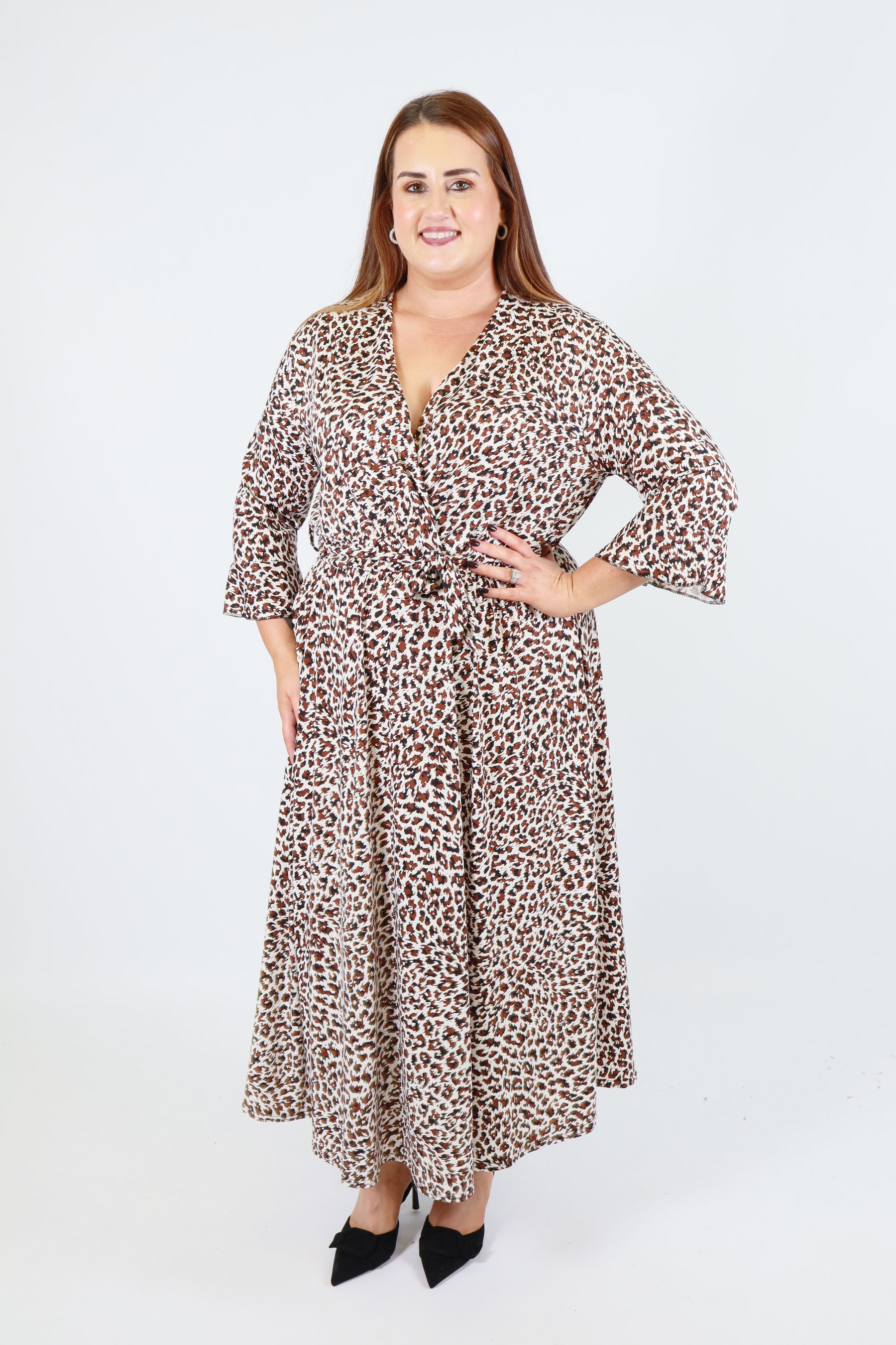 Dani Dress in White Leopard
