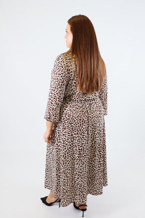 Dani Dress in White Leopard