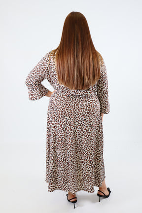 Dani Dress in White Leopard