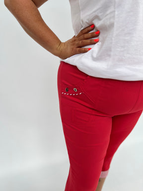 Zuri Striped Crops in Red