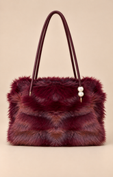 Indie Fur Bag in Wine 