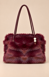 Indie Fur Bag in Wine 