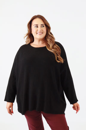 Isabell Oversized Knit Jumper in Black