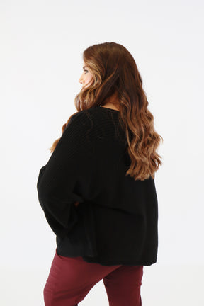 Isabell Oversized Knit Jumper in Black